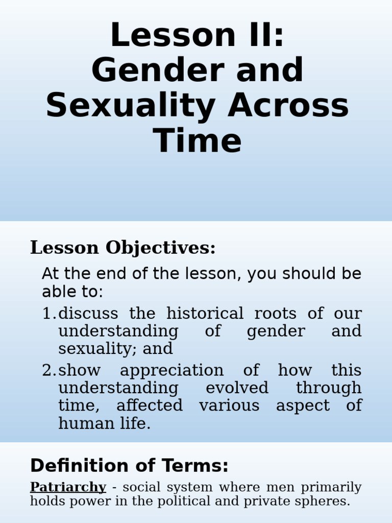 Gender and Sexuality Through History | PDF | Patriarchy | Gender Studies