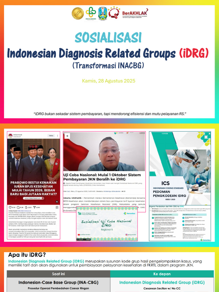 Sosialisasi Sistem iDRG Kemenkes 2025 | PDF