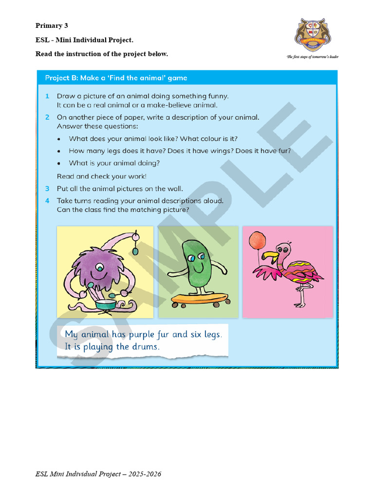 ESL Mini Project Instructions 2025-2026 | PDF