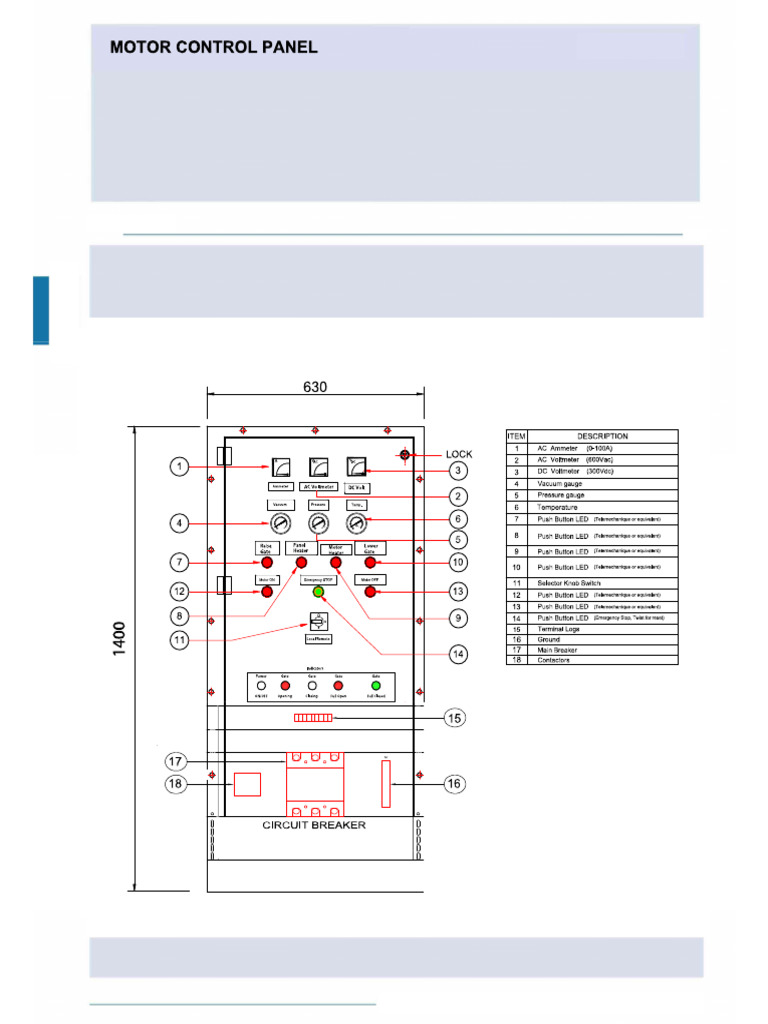 One (1) Motor Control Panel | PDF