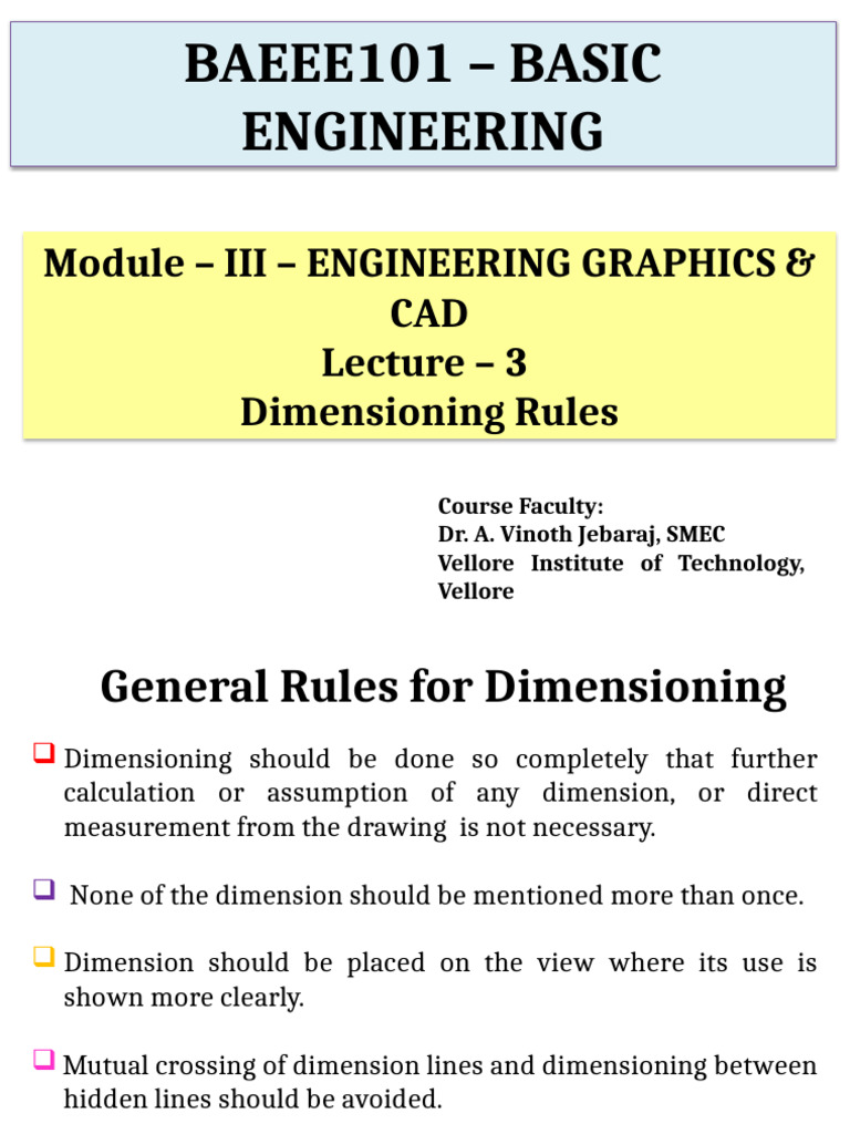 Dimensioning Rules in Engineering Graphics | PDF | Geometry