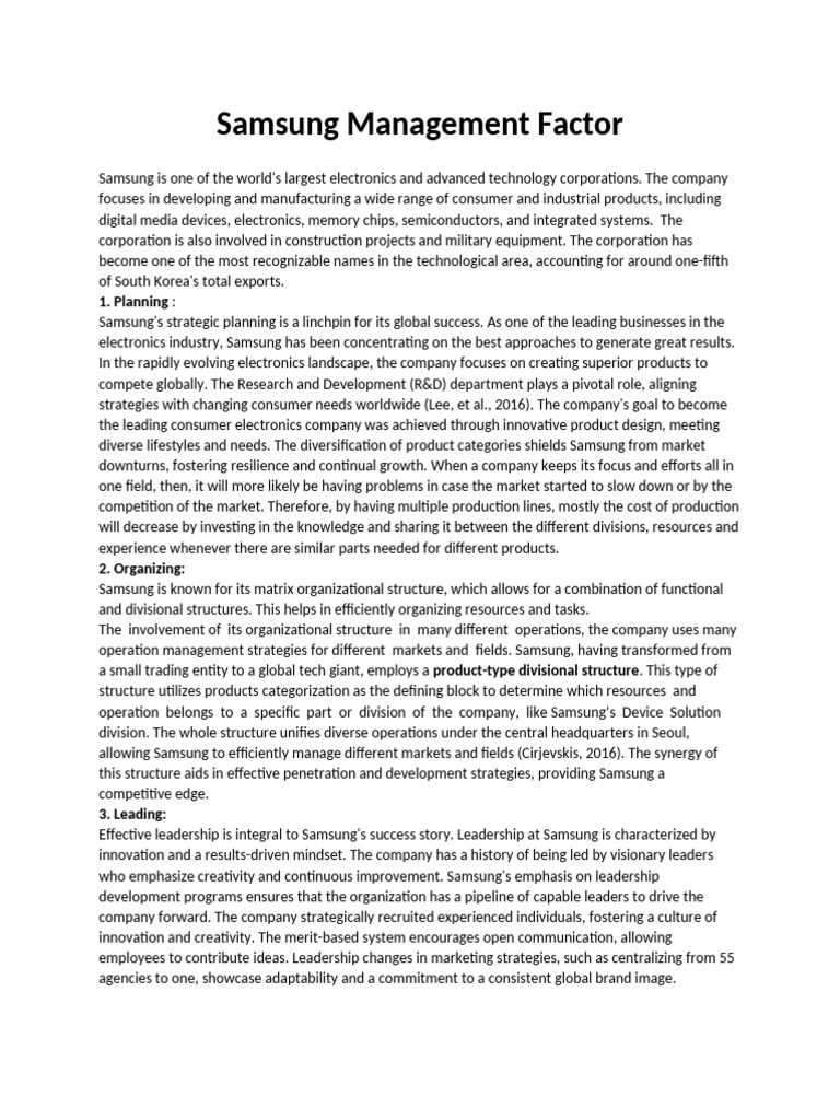 Samsung Management Factor | PDF | Smartphone | Samsung
