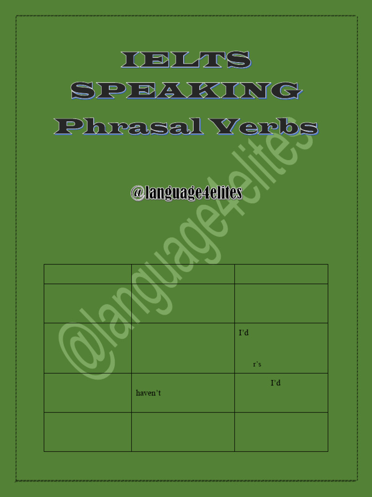 Ielts Speaking - Phrasal Verbs | PDF