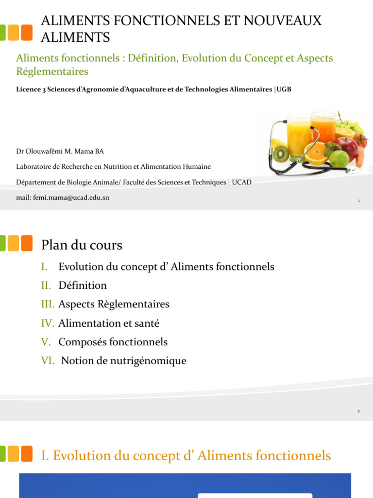 Aliments Fonctionnels : Définition et Évolution | PDF | Fibre ...