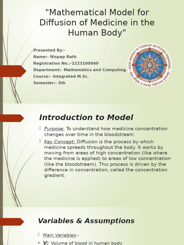 Mathematical Model for Medicine Diffusion | PDF | Diabetes | Diffusion