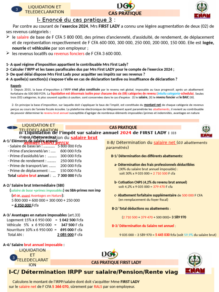 Liquidation et Télé déclaration IRPP 2024 | PDF | Impôt sur le revenu ...