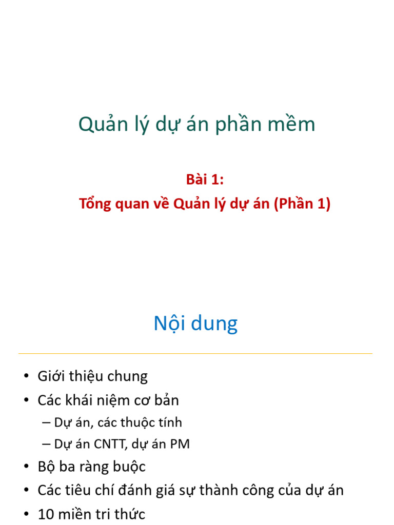 Ch1 - Tong Quan Ve Qlu Du An - Phan 1 | PDF
