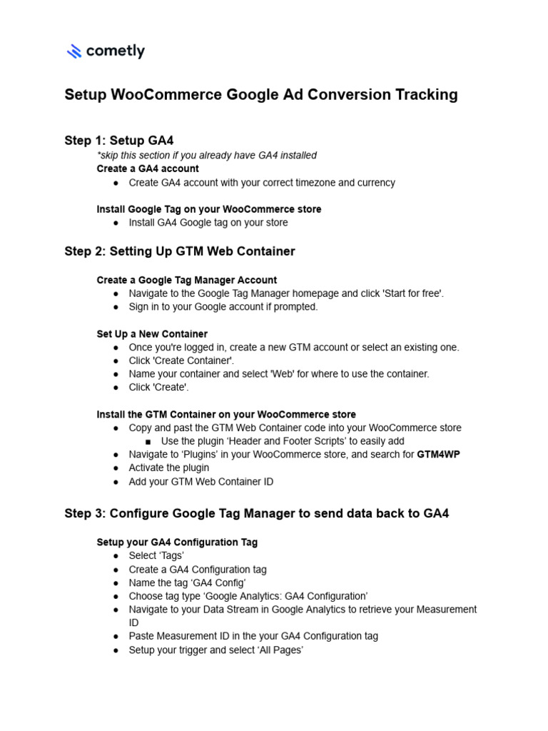 WooCommerce Google Ads Tracking Setup | PDF | Tag (Metadata ...