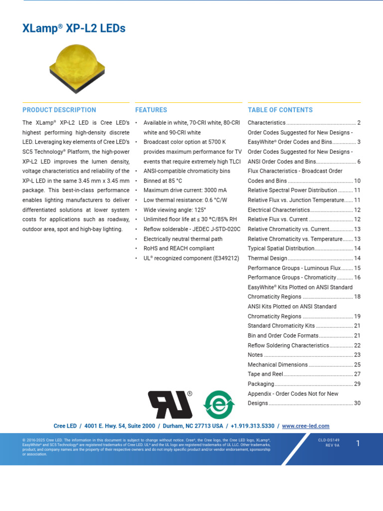 XLamp XPL2 | PDF | Lighting | Electricity