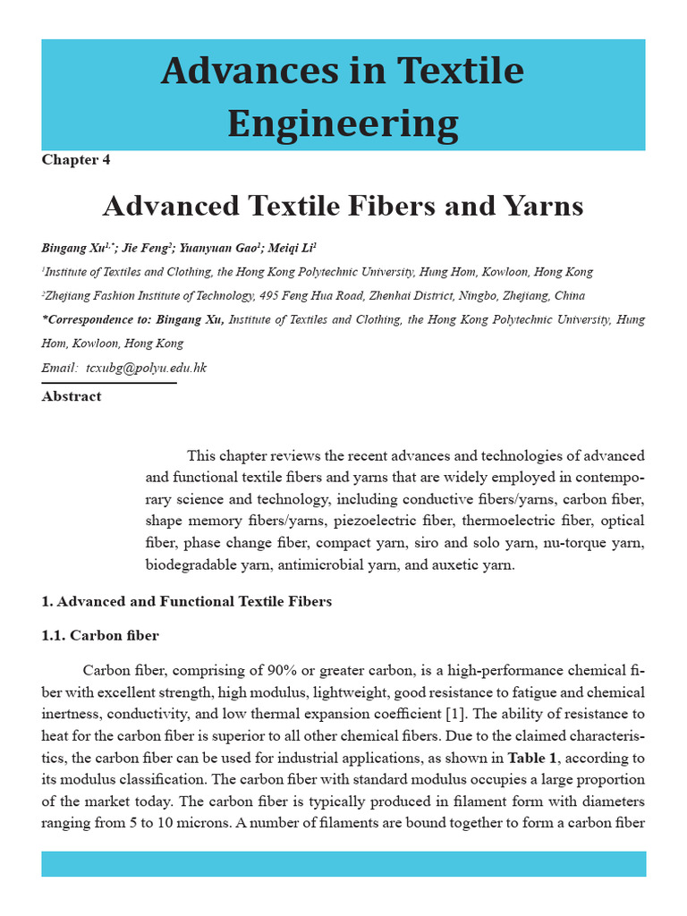 Advances in Textile Fibers and Yarns | PDF | Piezoelectricity ...