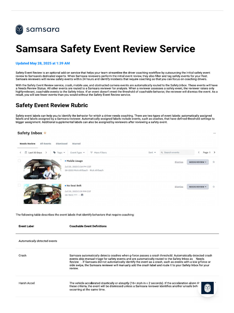 Safety Events Automated | PDF