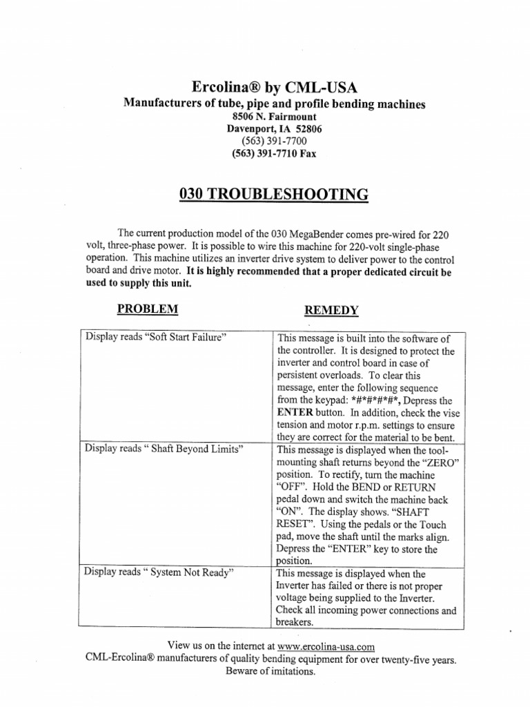 Troubleshooting 030 Error Codes | PDF