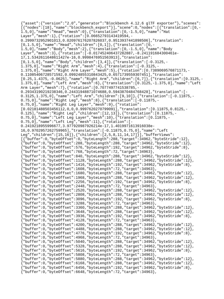 Blockbench 2.0 Model Export Data | PDF | Data Serialization Formats | Json