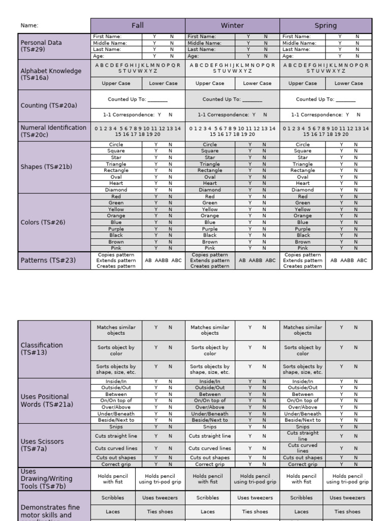 29 - TS Gold - Preschool Skills | PDF | Color | Yellow