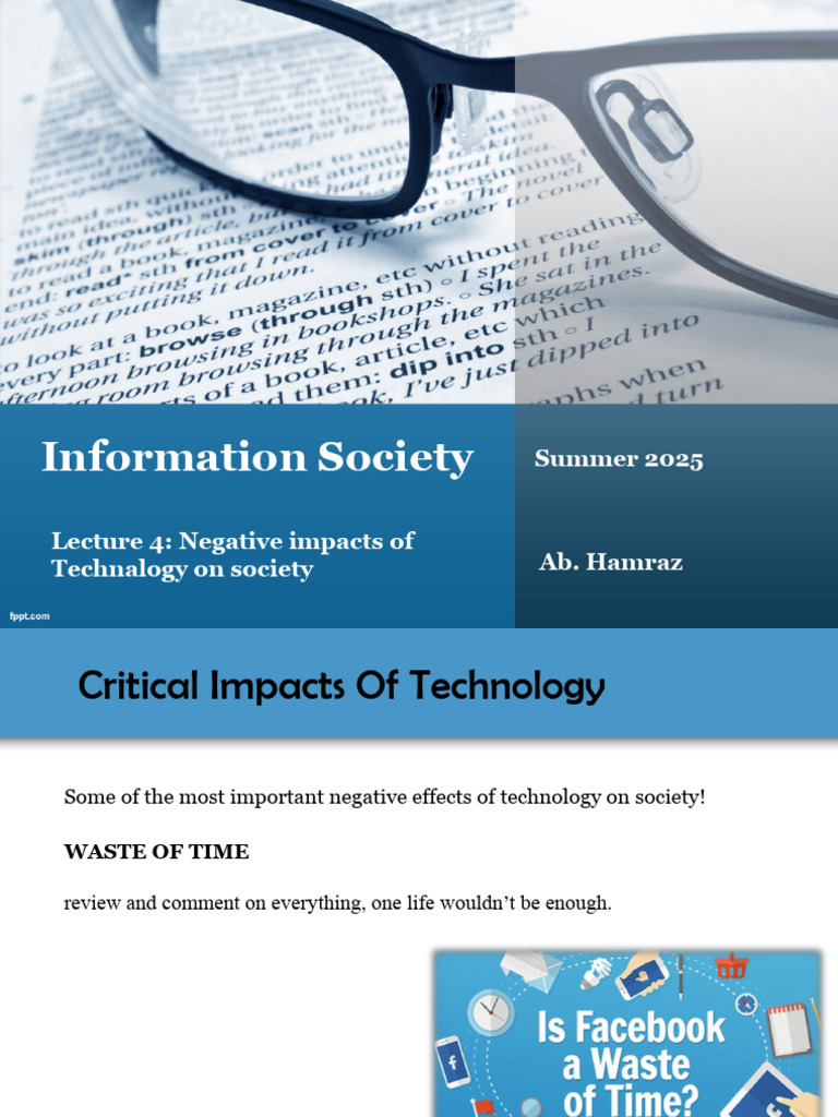 Negative Impacts of Technology on Society | PDF | Sleep | Privacy