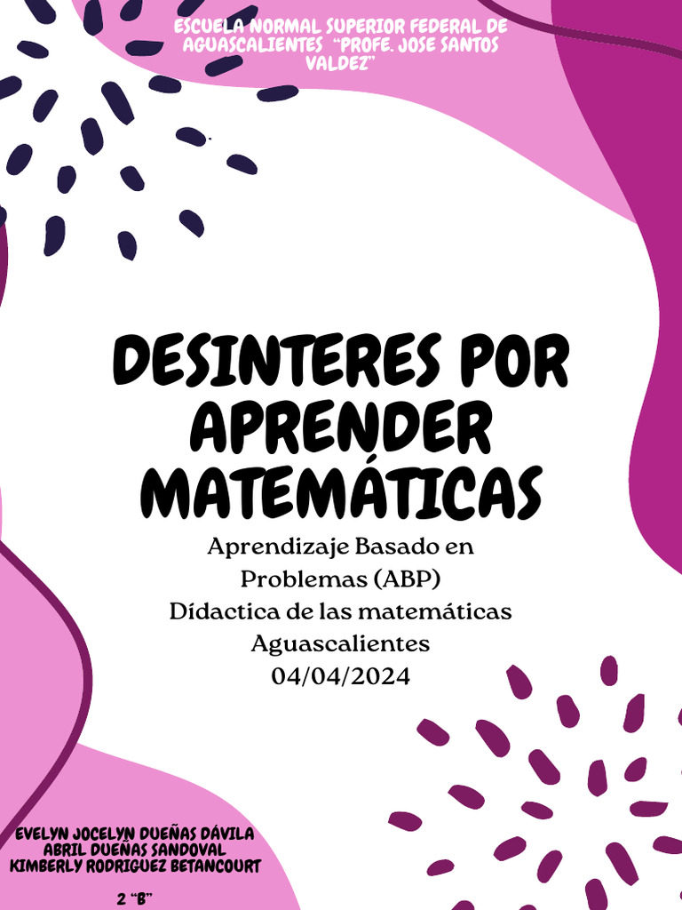 Estrategias para Combatir el Desinterés en Matemáticas | PDF ...