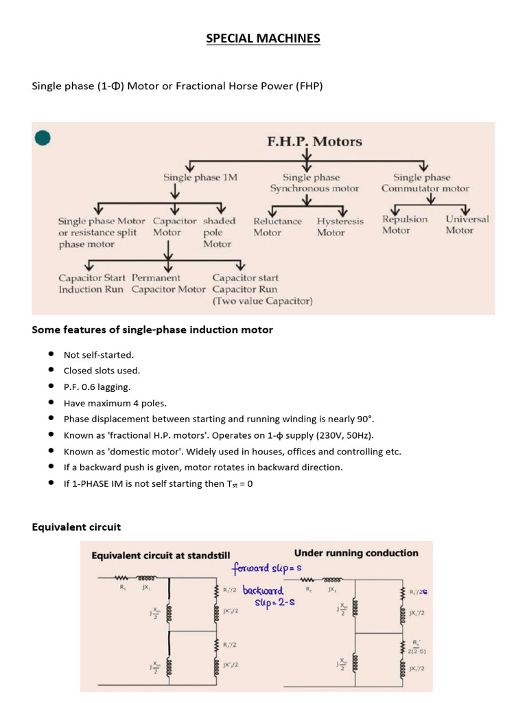 Overview of Single Phase Motors | PDF | Electric Motor | Capacitor