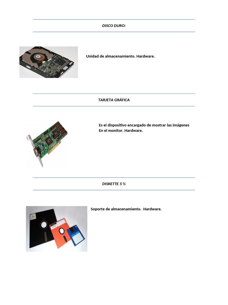 Actividad. Tema 2. Componentes | PDF | Periférico | Hardware de la ...
