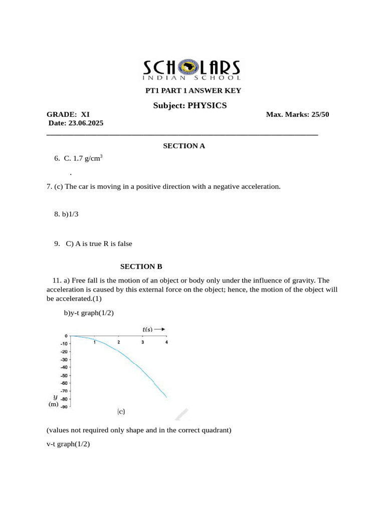 GR 11 Pt1 Ans Key Part 1 | PDF