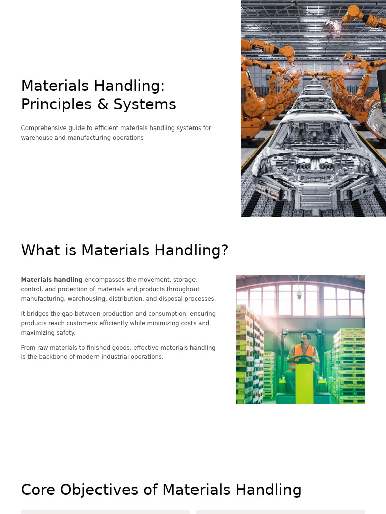 Efficient Materials Handling Systems Guide | PDF | Warehouse