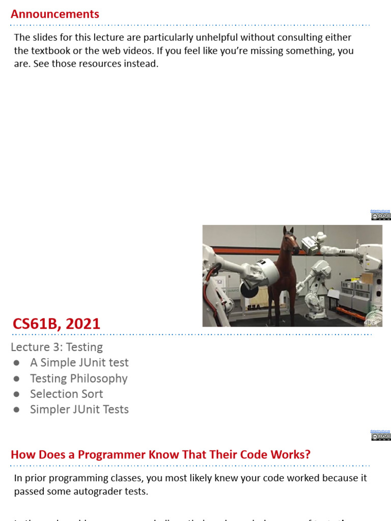 Cs61b 2021 Lec3 Testing | PDF | Programming Paradigms | Computer ...
