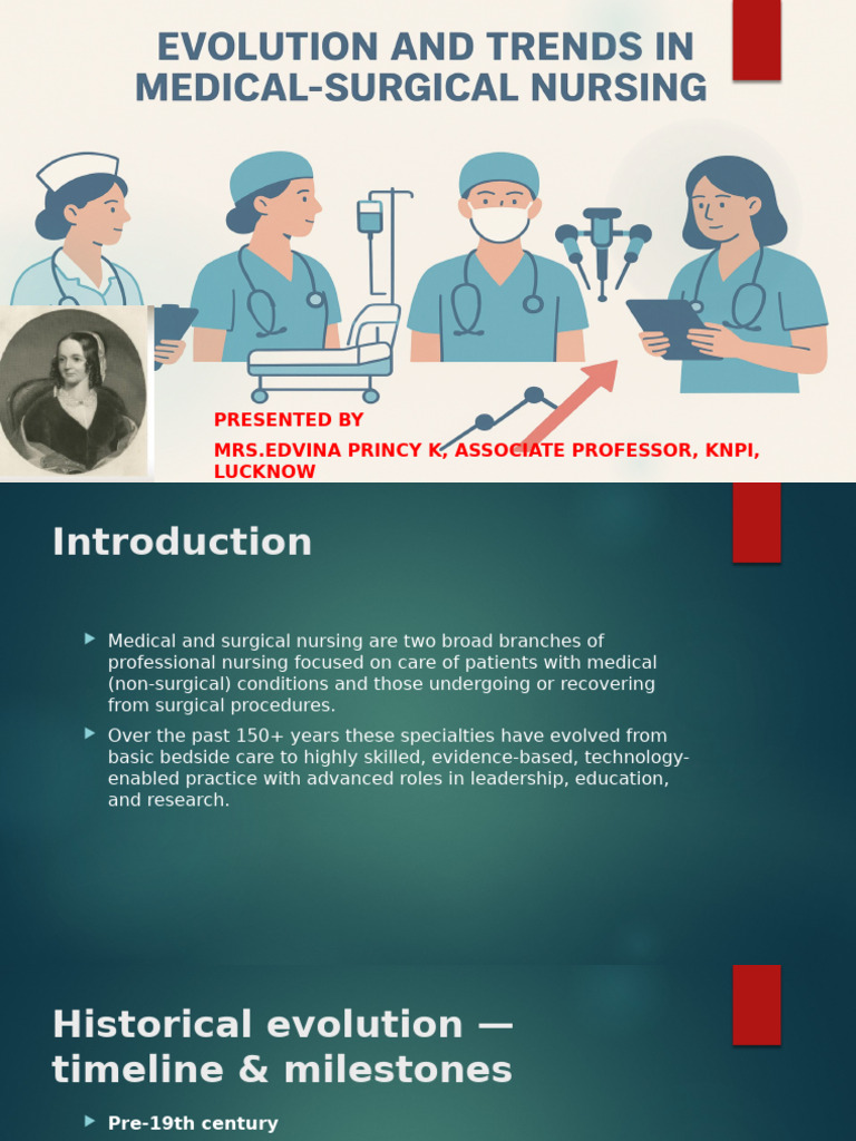 Evolution of Medical-Surgical Nursing | PDF | Nursing | Surgery