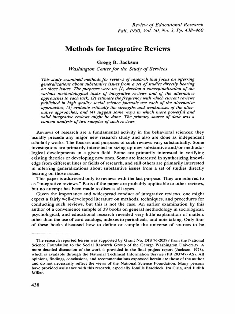 Integrative Review Methods in Research | PDF | Methodology | Statistics
