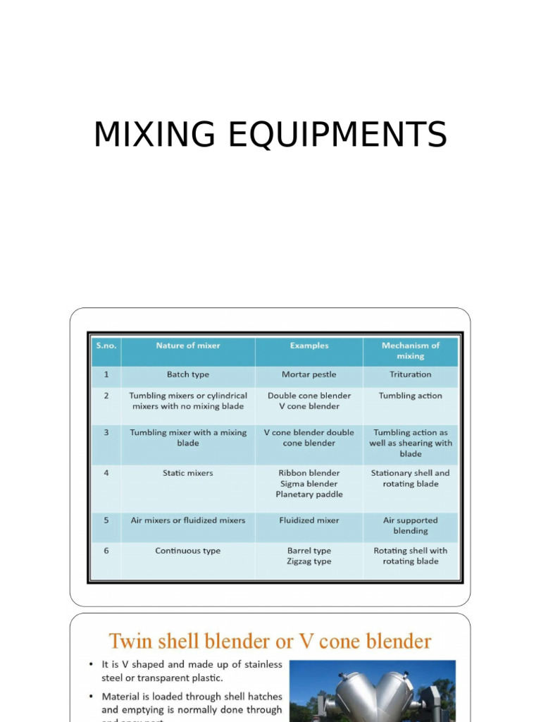 Mixing Equipments | PDF