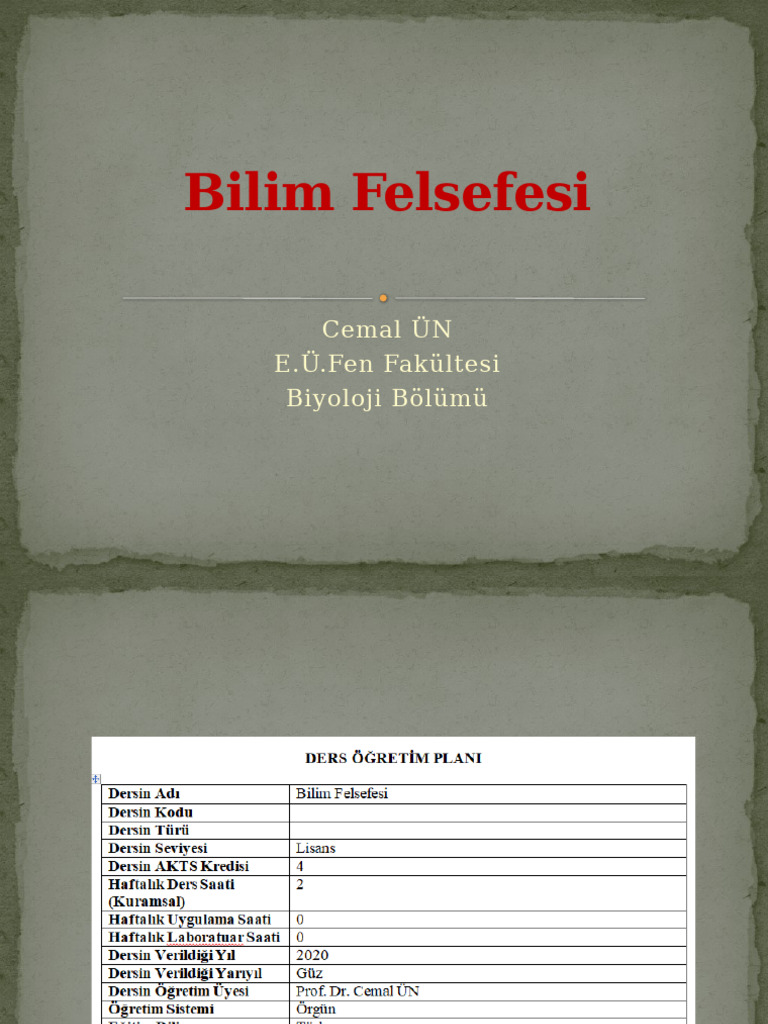 Bilim Felsefesi 1 | PDF