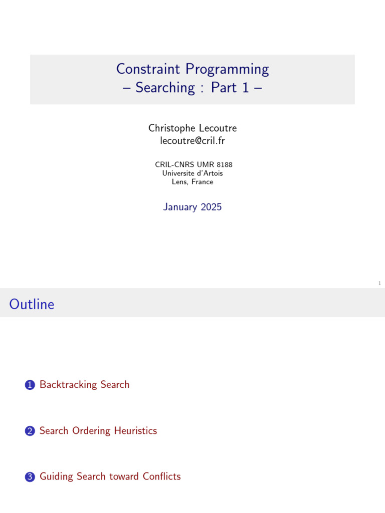 Constraint Programming Search Techniques | PDF | Applied Mathematics ...
