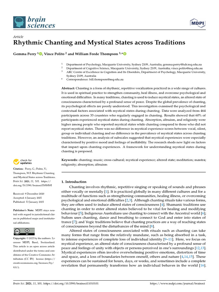 Rhythmic Chanting and Mystical States Ac | PDF | Mysticism ...