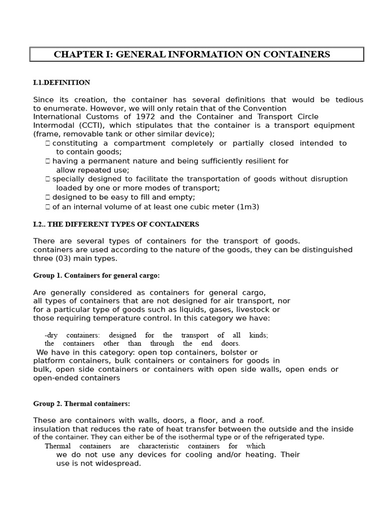 Types and Standards of Shipping Containers | PDF | Foot (Unit ...