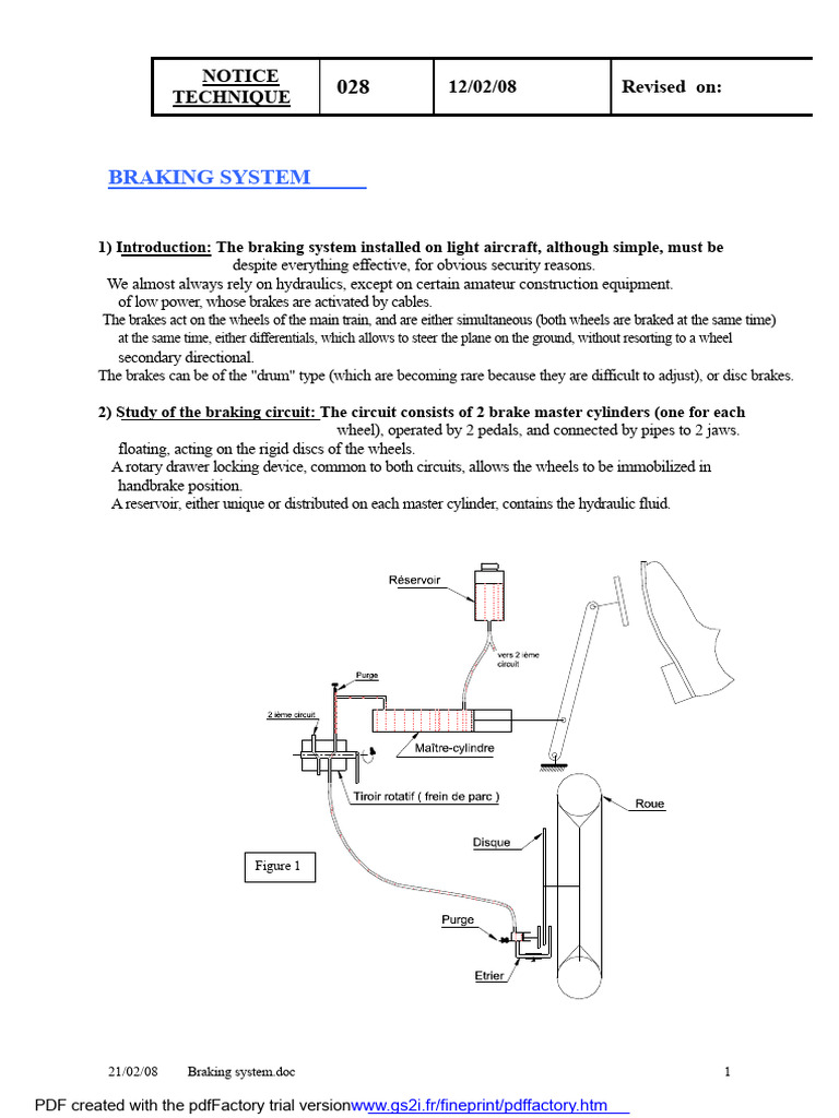 Light Aircraft Braking System Overview | PDF | Brake | Mechanical ...