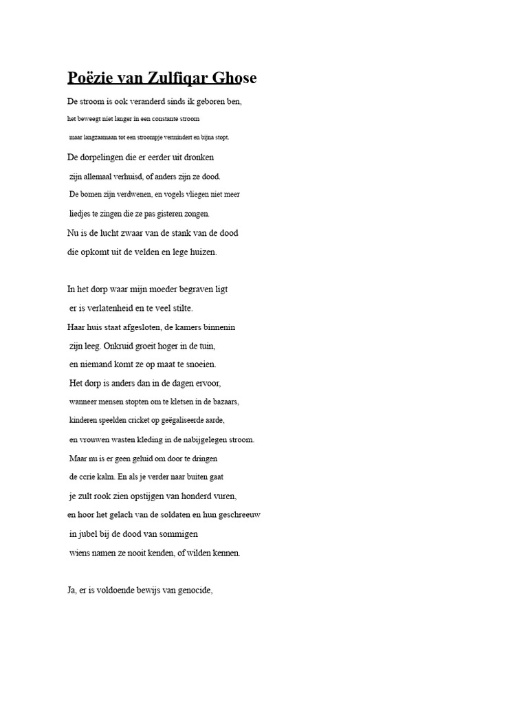Poëzie Van Zulfiqar Ghose | PDF