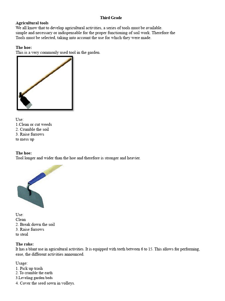 Essential Agricultural Tools for Farming | PDF | Plough | Steel
