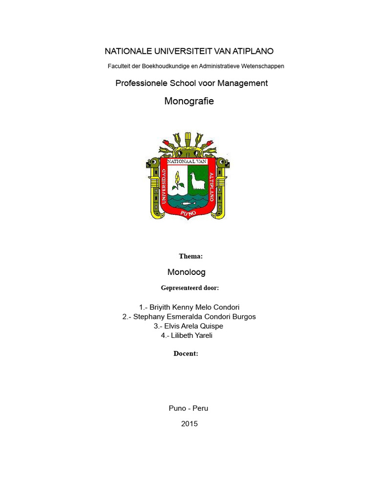 Monografie Monoloog | PDF