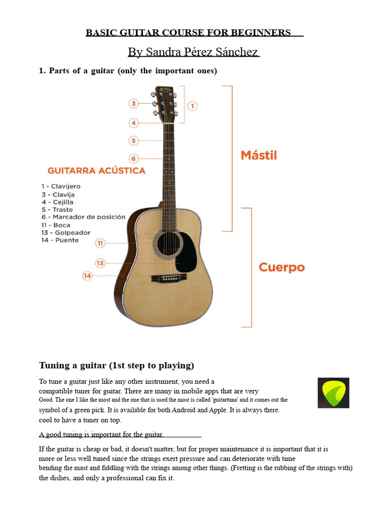 Basic Guitar Course For Beginners | PDF | Guitars | Guitar Family ...