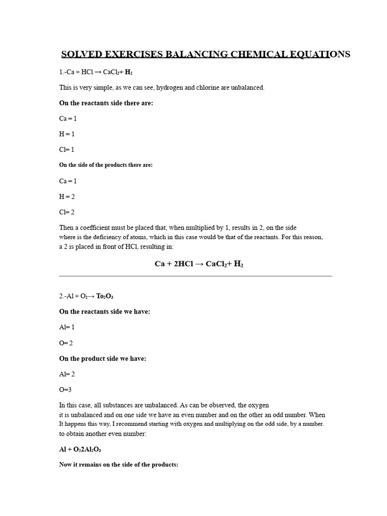 Balancing Chemical Equations Guide | PDF