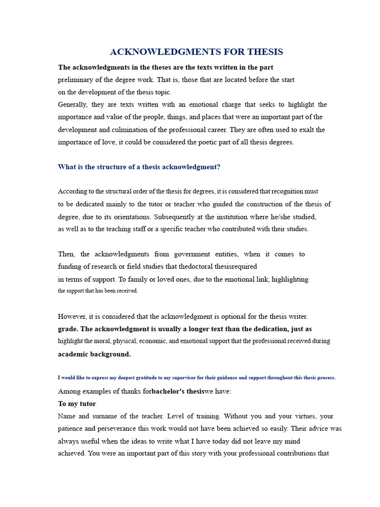 Thesis Acknowledgments Guide | PDF | Thesis | Knowledge