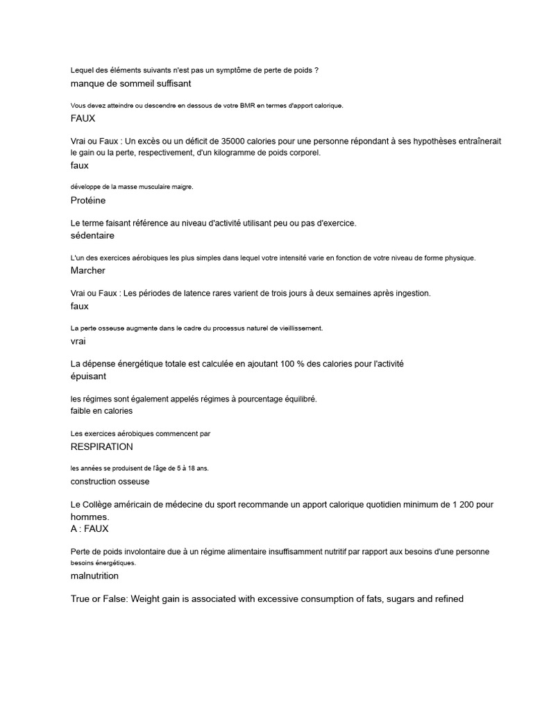 Symptômes et mythes sur la perte de poids PDF Cerveau — free download