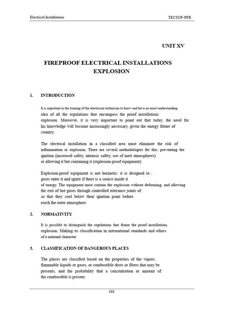 Unit 15 Explosion-Proof Installation | PDF | Electricity | Electrical ...