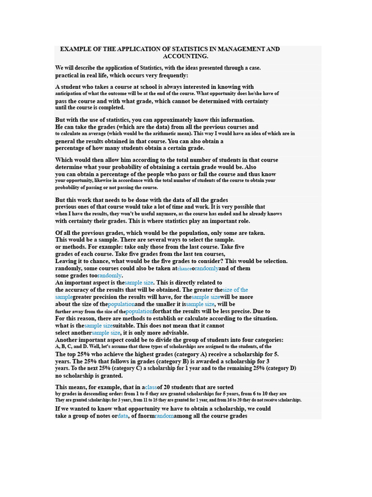 Example of The Application of Statistics in Administration and ...