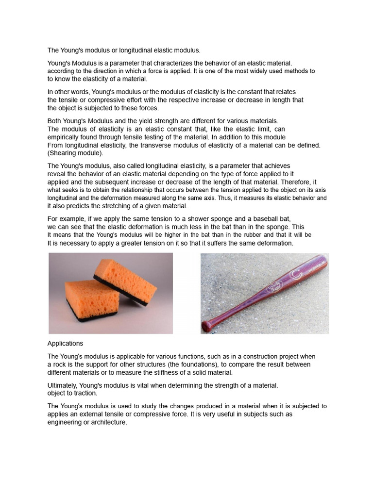 Understanding Young's Modulus Explained | PDF | Young's Modulus ...