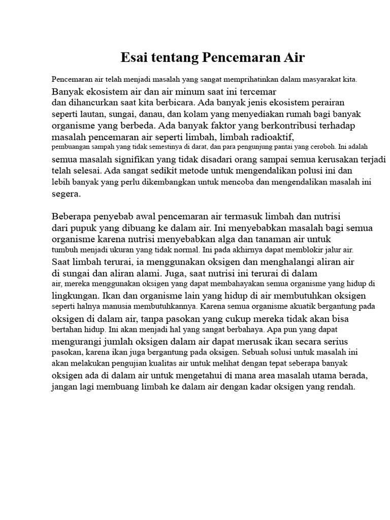 Dampak dan Solusi Pencemaran Air | PDF