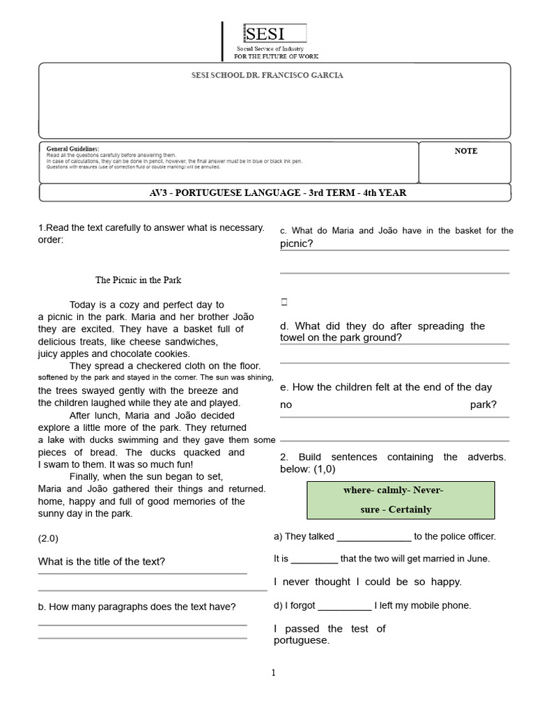 4th Year Portuguese Language Exam Guide | PDF | Linguistic Morphology ...