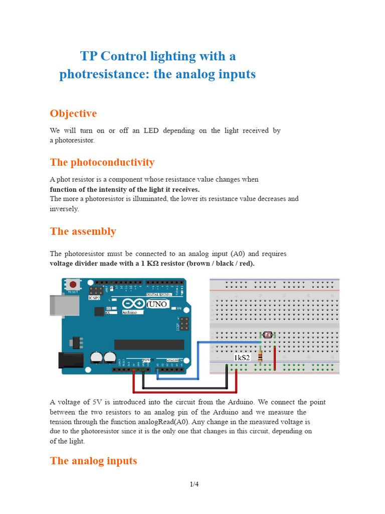 TP Control Lighting With A Photocell | PDF | Analog To Digital ...