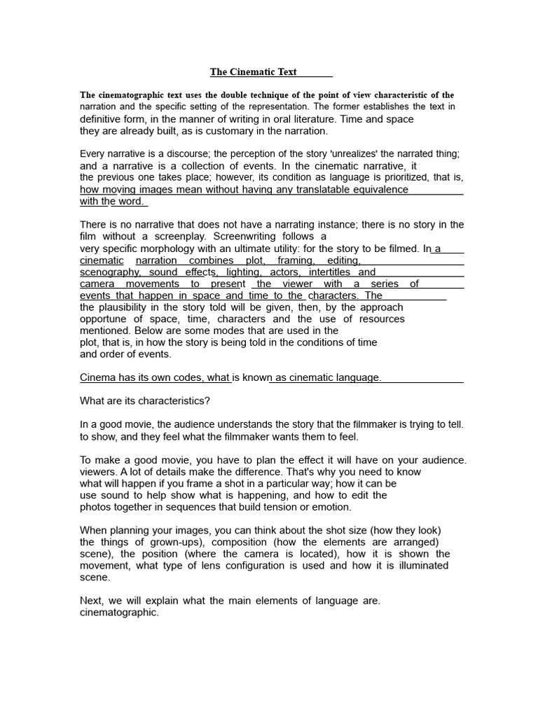 Understanding Cinematic Language Elements | PDF | Composition (Visual ...
