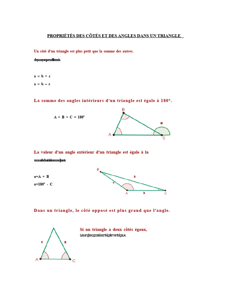 Propriétés et exercices sur les triangles | PDF | Triangle | Euclide