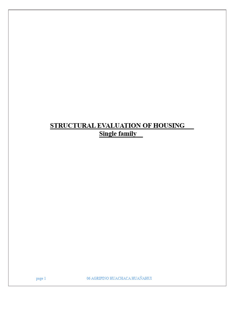 Structural Evaluation of Single-Family Home | PDF | Plaster | Masonry