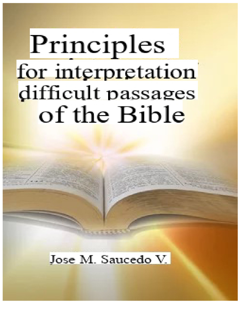 Interpreting Difficult Bible Passages | PDF | Bible | Biblical Inerrancy